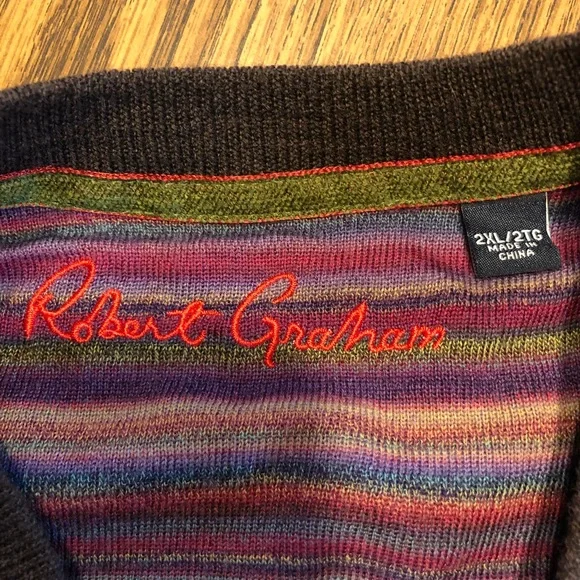 Robert Graham Pursuit V-Neck Wool Sweater - Picture 5 of 8